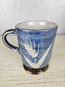 Tazza tazza piccola ceramica gres silhouette grano firmata blu marrone - Foto 1 di 8
