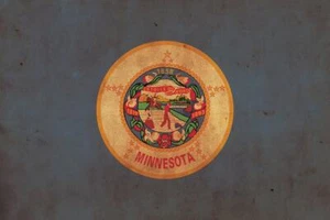 Vintage Minnesota Flagge auf Leinwand, Flagge, Wandbild, Minnesota Foto, Minnesota Pr - Bild 1 von 6
