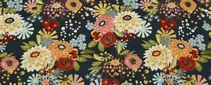Moda Dark Blue Flowers 1.2 yds x 1/4 yd Floral Quilting Sewing Crafts Fabric - Picture 1 of 1