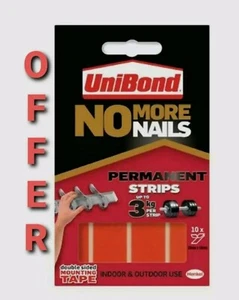 Unibond No More Nails Picture Hanging Strips Double Sided Mounting Tape Adhesive - Picture 1 of 1
