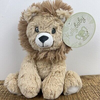 Kellytoy Kelly Baby Lion Safari Plush Rattle Stuffed 10  Sitting Toy Brown Tan • 45.39$