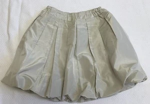 JCrew Crewcuts Collection Pearl Grey Silk Pleated Bubble Skirt Sz 8 NWT!! - Picture 1 of 7