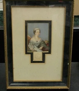 George Baxter Eugenie Empress of the French Print w/ Seal in Frame - Picture 1 of 9