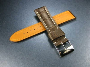 22mm Grain Leather Strap Brown Watch Band with OEM BREITLING Tang Buckle x1 - Picture 1 of 7