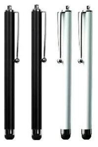 4 (2Black +2White) Universal Clip Stylus Pens for iPad 1,2,3 & All Smart Phone - Picture 1 of 3