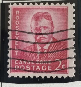 US Canal Zone Teddy Roosevelt Issue 2 Cent Stamp - Picture 1 of 1