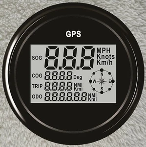 85mm black gps digital speedometer mph kph cog odo trip for car marine USA STOCK - Picture 1 of 9