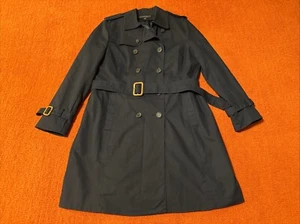 Women’s Brooks Brothers Blue Trench Jacket Size 14P - Picture 1 of 7