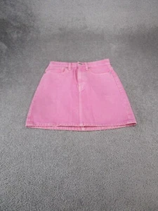 Madewell Skirt Womens 24 Rigid Denim A Line Pink NEW - Picture 1 of 10