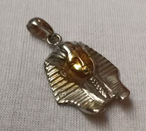 Colgante hecho a mano de plata de ley 925 con máscara icónica del rey Tutankamón - Imagen 1 de 10