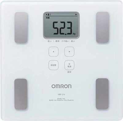 Medidor de composición corporal escala de peso Omron escaneo corporal blanco HBF-214-W de Japón Foto 1 de 3