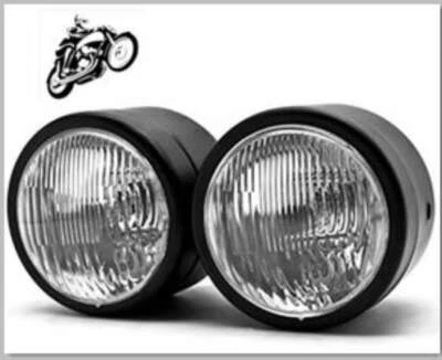 4" Dual Headlight Motorcycle Double H4 Lamp Street Fighter Naked Dominator Foto 1 de 4