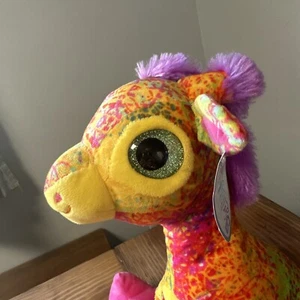 NWT Fiesta GIRAFFE Scribbleez Blue Green Tie-Dye Rainbow Plush Soft Toy - Picture 1 of 15