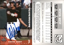 Kevin West Signed 2004 Grandstand New Britain Rock Cats #NNO Card Auto AU