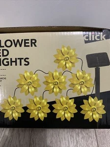 Click 8 Pack Flower Solar LED String Lights, Warm White H2.6xW12xD12cm Flower - Picture 1 of 5