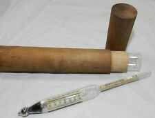 Vintage Glass Freezing Solution Hydrometer with wood and glass case