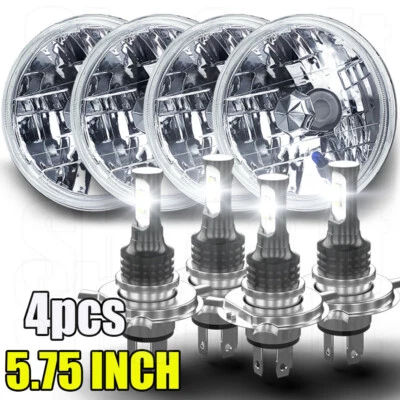 Faros LED redondos de haz alto-bajo de 5,75 pulgadas 4 piezas para Jaguar XJ6 XJS XJ12 Foto 1 de 4