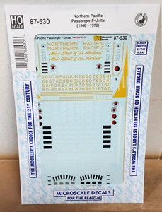 Calcomanía a microescala Northern Pacific RR para pasajeros diésel 1946-70 escala 87-530 HO - Imagen 1 de 3