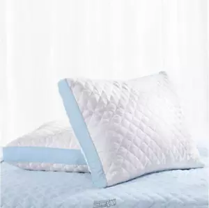 JLJ Home Furnishing 2-Pack Quilted Density Pillows Medium King Firm/Light Blue - Picture 1 of 2