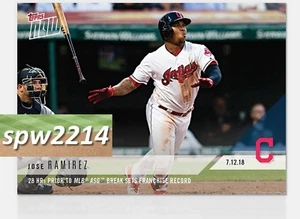 2018 Topps Now Jose Ramirez #454 - 28 HR prima del record All Star Break Indians - Foto 1 di 1