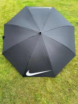 Nike Tick Golf Umbrella, Black, Auto Open, 130cm Diameter, Swoosh Tick - Image 1 of 4
