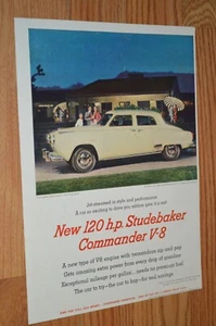1951 STUDEBAKER COMMANDER V8 ORIGINAL VINTAGE ADVERTISEMENT PRINT AD 51 WHITE - Picture 1 of 1