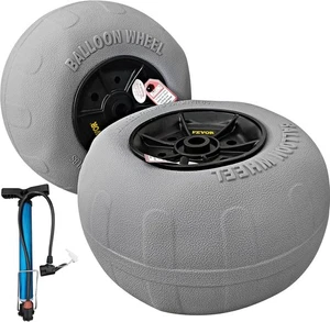 VEVOR Beach Balloon Wheels 2PCS x 13" inch Gray With Pump - Picture 1 of 3