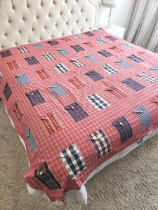 NWOT Vtg POTTERY BARN KIDS PBK FULL QUEEN DUVET Cover Red Plaid Pocket Cottage - Picture 1 of 13