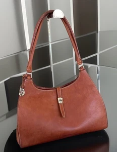 Dooney & Bourke Alto Vintage Leder Umhängetasche Saddle Color Made In Italy b2 - Bild 1 von 20