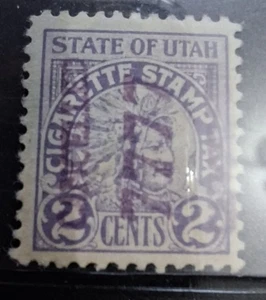 francobolli US Revenue Cigarette Tax 2c Utah confezione originale 7777 F1/7 - Foto 1 di 1