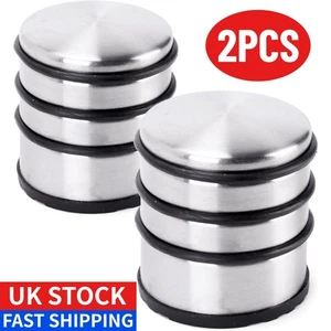 Heavy Weighted Metal Round Door Stop Rubber Base Bumper Stopper Protector 0.8kg - Picture 1 of 10