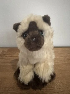 Toys R Us Gato Siamés Realista Ojo Azul Peluche Animal Marrón Bronceado Peludo Juguete - Imagen 1 de 6