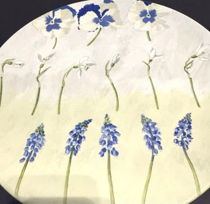 Alice Gien Frankreich VR Garanti Kuchen Servierplatte 12" Schneeglöckchen Violett Muscari Wie Ist - Bild 1 von 17