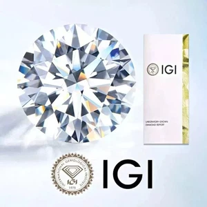 IGI Certified 5 CT Round Cut D Color Lab Grown CVD Diamond VS1 Clarity NZR1 - Picture 1 of 12