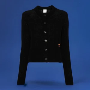 Paul Smith Women Black Cardigan 100% Pure Cashmere Sweater Button-Up Sz XL NEW - Picture 1 of 6