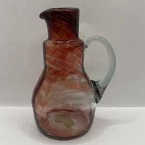Vintage Hand Blown Purple Amethyst Glass Miniature Pitcher Swirl Pattern - Picture 1 of 9