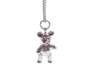 Colgante de oso de peluche vintage articulado con cadena de plata de ley 925 - Imagen 1 de 9