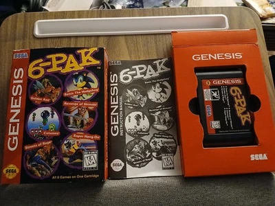 Sega Genesis 6-PAK SONIC THE HEDGEHOG, COLUMNS, STREETS OF RAGE +3 Gently Used - Image 1 of 4