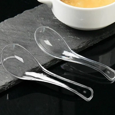 200pcs Disposable Plastic Spoons Ice Cream Dessert Small Party I3L2 - Image 1 of 4