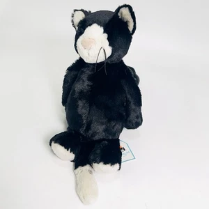 Jellycat Bashful Black and White Cat Kitten 12" Plush Stuffed Animal Retired - Picture 1 of 7