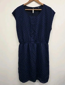 Tommy Hilfiger 3D Hearts Dress Womens XXL Lined Elastic Waist Two Tone Blue - Picture 1 of 12