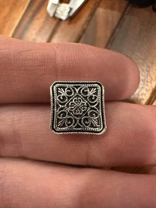 Set of Eleven Silver Tone Square Shank Buttons 1/2 Inch - Picture 1 of 5