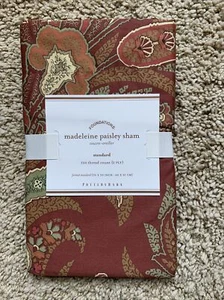 POTTERY BARN Madeleine Paisley Cotton STANDARD Sham - NEW NLA RED - Picture 1 of 1