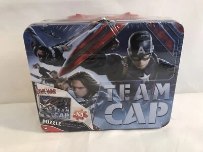 Nuevo rompecabezas y lonchera Marvel Avengers Capitán América Team Stark 100 piezas HD29 Foto 1 de 4