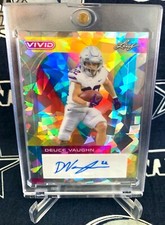 2023 Leaf Vivid SILVER ICE Dallas Cowboys DEUCE VAUGHN Autograph AUTO Rookie #/9