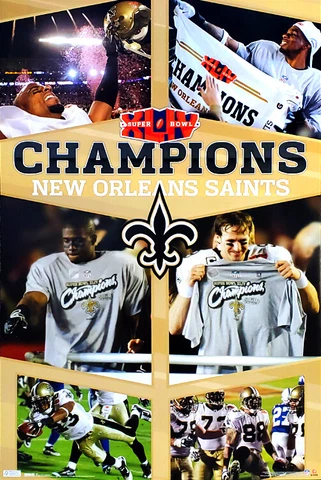 New Orleans Saints Super Bowl XLIV CELEBRATION Vintage Original 22x34 POSTER Cover