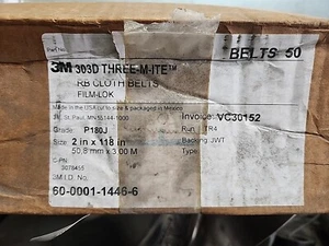 Genuine 3m 2"x118" 180 Grit abrasive belts 303D Grade, Box of 50 - Picture 1 of 2