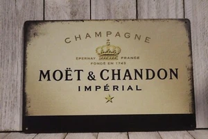 Moet & Chandon Champagne Tin Sign Metal Poster Wine Bar Pub Liquor Store  - Picture 1 of 4