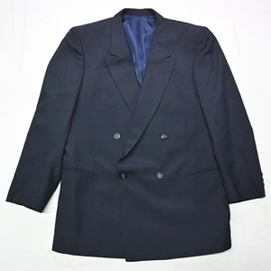 Vtg Todays Man 44R Blue Double Breast Peak Lapel Mens Blazer Sport Coat Jacket - Picture 1 of 12