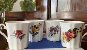 Four Royal Grafton Fine Bone China Mugs Various Patterns England - Picture 1 of 3